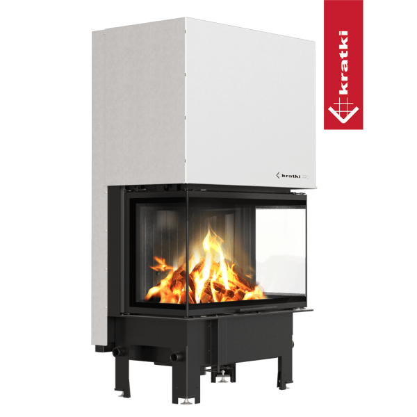Kominek powietrzny stalowy KRATKI REGNOR 800/400 Szpros 8 kW Ø 200 czarne wyłożenie