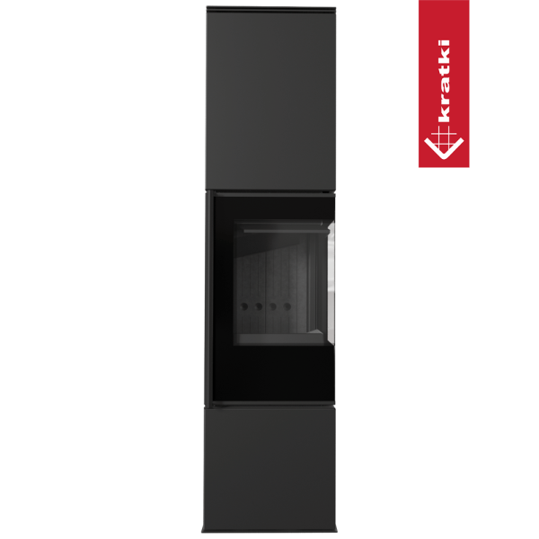 Piec stalowy KRATKI REN/L prawy Ø 150 7 kW czarne wyłożenie