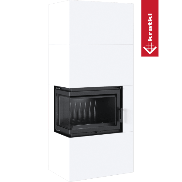Kominek powietrzny Simple Box 8 kW Ø 200 Bianco z domykaniem