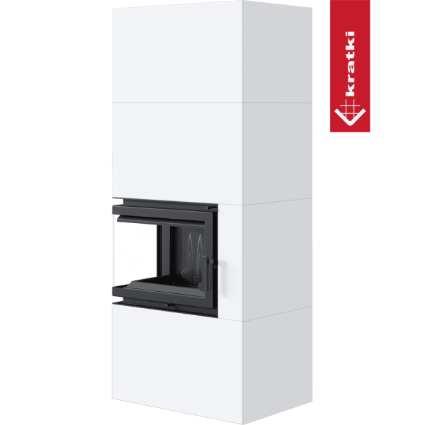 Kominek powietrzny Simple Box 8 kW Ø 200 Bianco z domykaniem