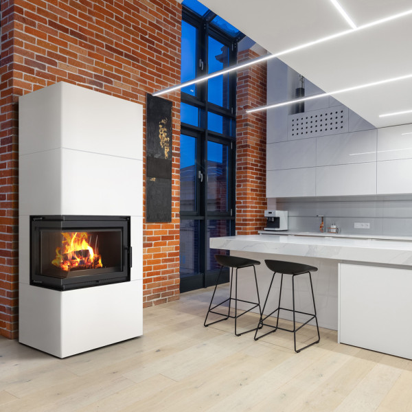 Kominek powietrzny Simple Box 8 kW Ø 200 Bianco