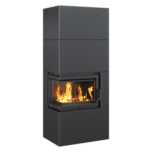 Kominek powietrzny Simple Box 8 kW Ø 200 Black z domykaniem