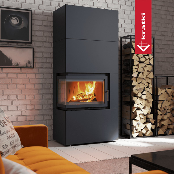 Kominek powietrzny Simple Box 8 kW Ø 200 Black