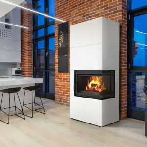 Kominek powietrzny Simple Box 8 kW Ø 200 Bianco z domykaniem