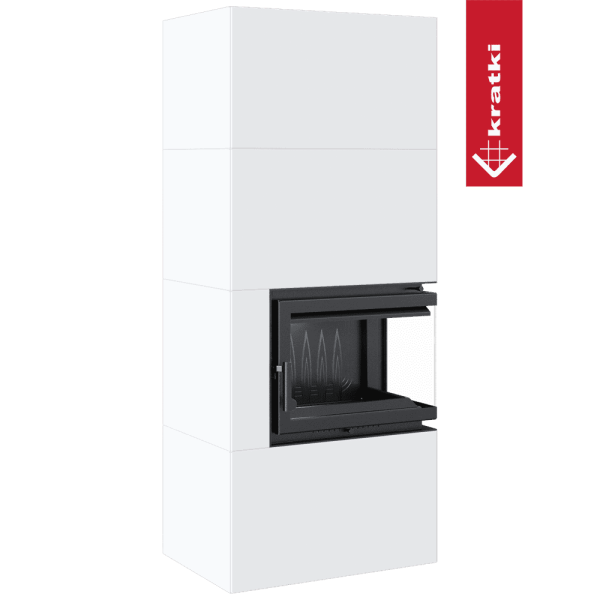 Kominek powietrzny Simple Box 8 kW Ø 200 Bianco z domykaniem