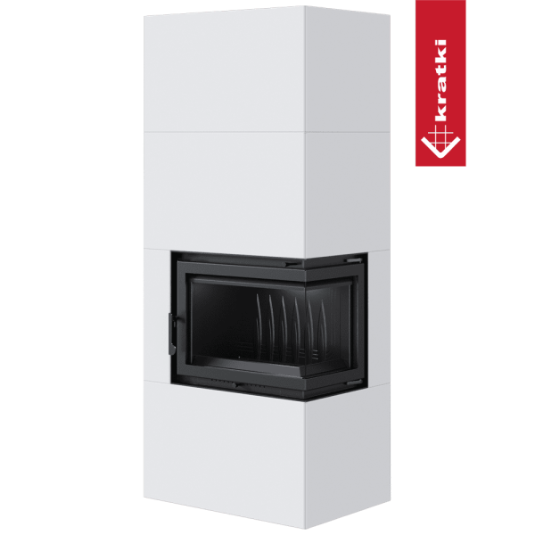 Kominek powietrzny Simple Box 8 kW Ø 200 Bianco z domykaniem