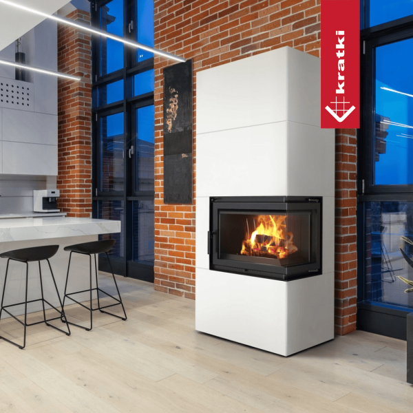 Kominek powietrzny Simple Box 8 kW Ø 200 Bianco