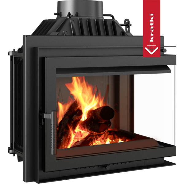 Kominek powietrzny żeliwny KRATKI SIMPLE prawy BS 8 kW Ø 200 zestaw 1