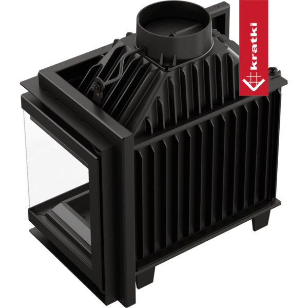Kominek powietrzny żeliwny KRATKI SIMPLE prawy BS 8 kW Ø 200 zestaw 1