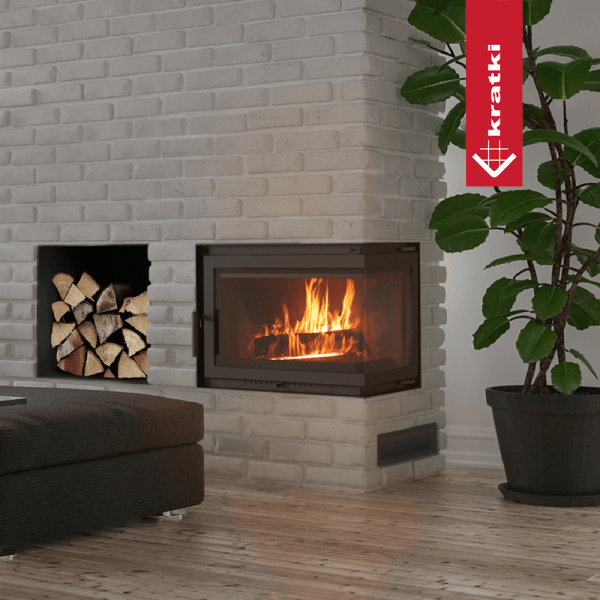 Kominek powietrzny żeliwny KRATKI SIMPLE prawy BS 8 kW Ø 200