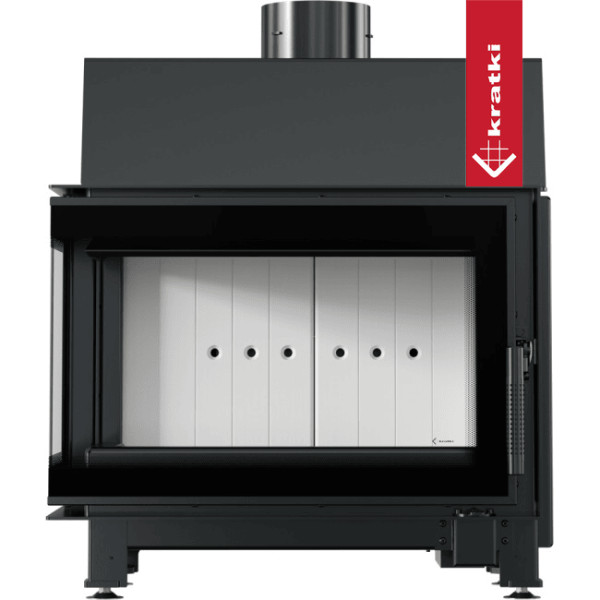 Kominek powietrzny stalowy KRATKI SIMPLE lewy BS 6 kW Ø 150 z domykaniem