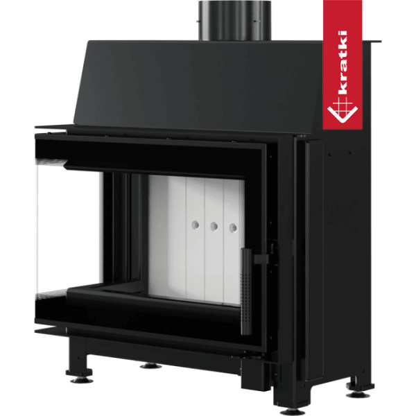 Kominek powietrzny stalowy KRATKI SIMPLE lewy BS 6 kW Ø 150 z domykaniem