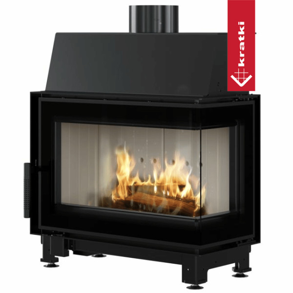 Kominek powietrzny stalowy KRATKI SIMPLE prawy BS 6 kW Ø 150 z domykaniem