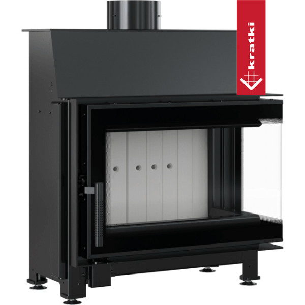 Kominek powietrzny stalowy KRATKI SIMPLE prawy BS 6 kW Ø 150 z domykaniem