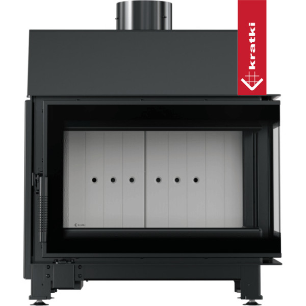 Kominek powietrzny stalowy KRATKI SIMPLE prawy BS 6 kW Ø 150 z domykaniem