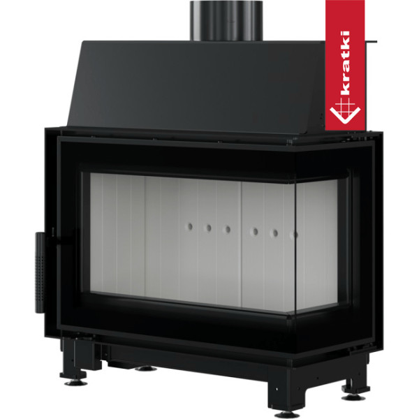 Kominek powietrzny stalowy KRATKI SIMPLE prawy BS 6 kW Ø 150 z domykaniem