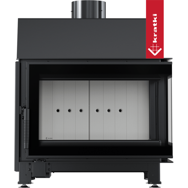 Kominek powietrzny stalowy KRATKI SIMPLE lewy 6 kW Ø 150