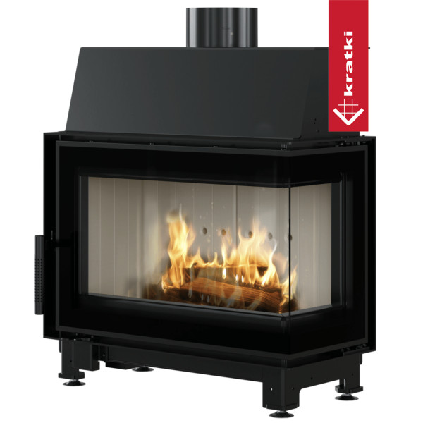 Kominek powietrzny stalowy KRATKI SIMPLE lewy 6 kW Ø 150