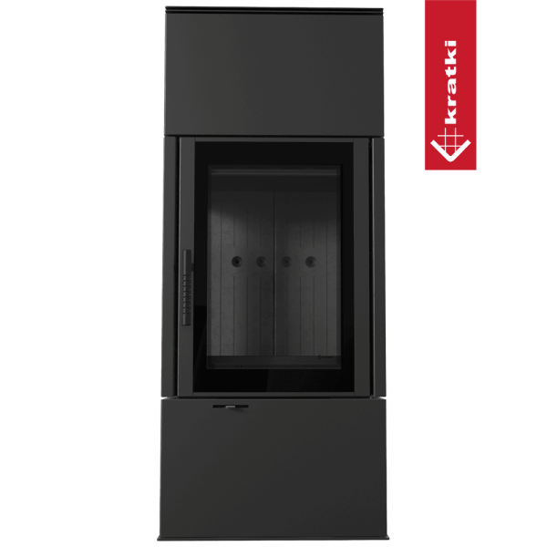 Piec stalowy koza KRATKI THOR VIEW Ø 150 8 kW czarne wyłożenie