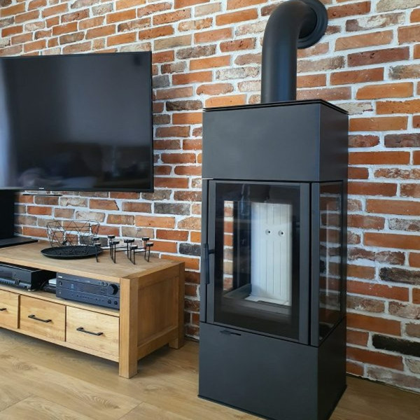 Piec stalowy koza KRATKI THOR VIEW Ø 150 8 kW