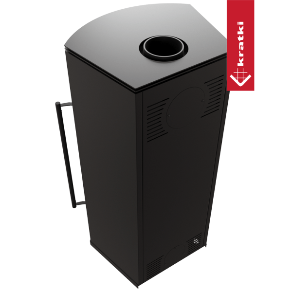 Piec stalowy KRATKI TOFA Ø 150 8 kW czarne wyłożenie