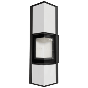 Piec stalowy koza KRATKI TORA/L 8 kW Ø 150 biały panel szklany