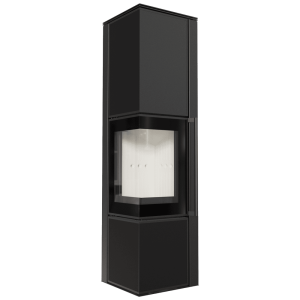 Piec stalowy koza KRATKI TORA/L 8 kW Ø 150 spiek Nero Assoluto z domykaniem