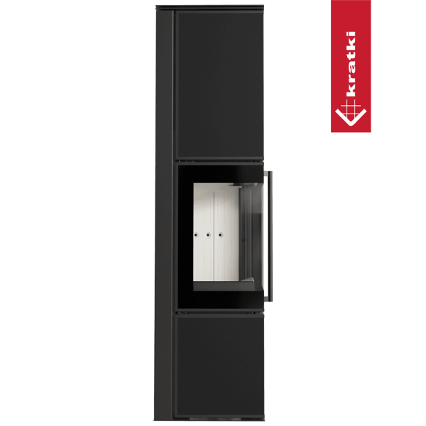 Piec stalowy koza KRATKI TORA/L 8 kW Ø 150 spiek Nero Assoluto z domykaniem
