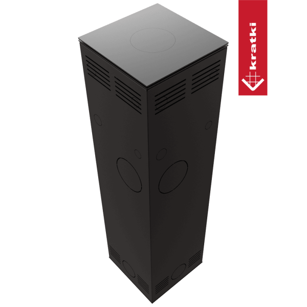 Piec stalowy koza KRATKI TORA/L 8 kW Ø 150 spiek Nero Assoluto z domykaniem