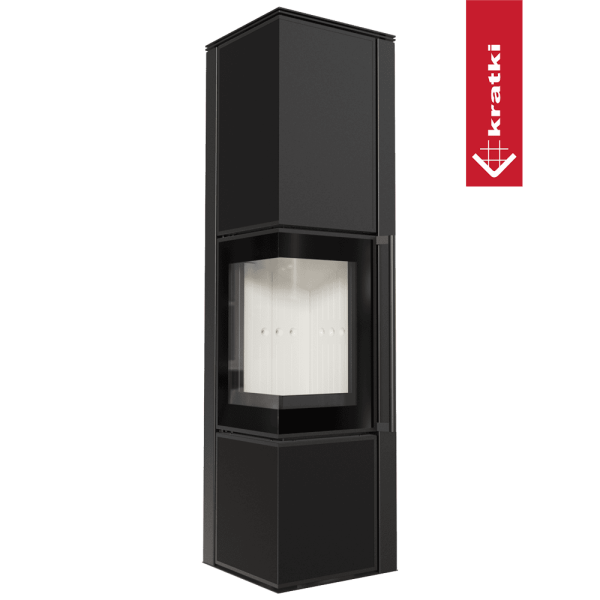 Piec stalowy koza KRATKI TORA/L 8 kW Ø 150 spiek Nero Assoluto