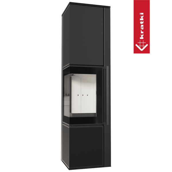 Piec stalowy koza KRATKI TORA/L 8 kW Ø 150 spiek Nero Assoluto