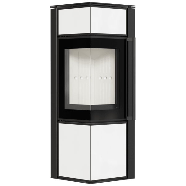 Piec stalowy koza KRATKI TORA/S 8 kW Ø 150 biały panel szklany z domykaniem