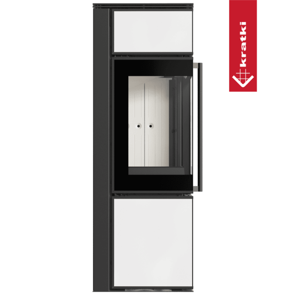 Piec stalowy koza KRATKI TORA/S 8 kW Ø 150 biały panel szklany