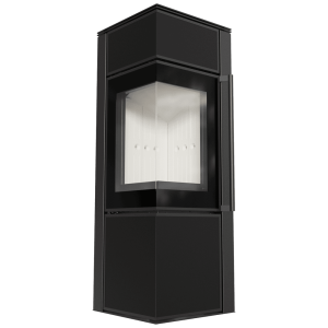 Piec stalowy koza KRATKI TORA/S 8 kW Ø 150 spiek Nero Assoluto z domykaniem