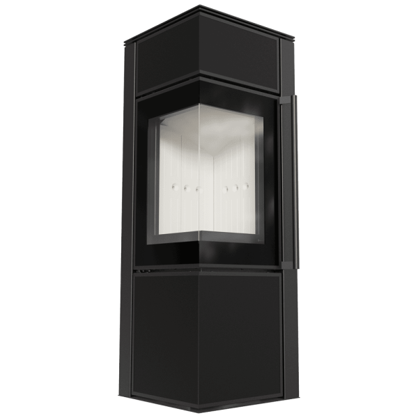 Piec stalowy koza KRATKI TORA/S 8 kW Ø 150 spiek Nero Assoluto z domykaniem