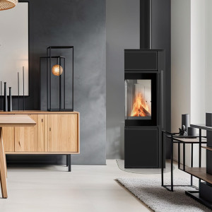 Piec stalowy koza KRATKI TORA/S 8 kW Ø 150 spiek Nero Assoluto
