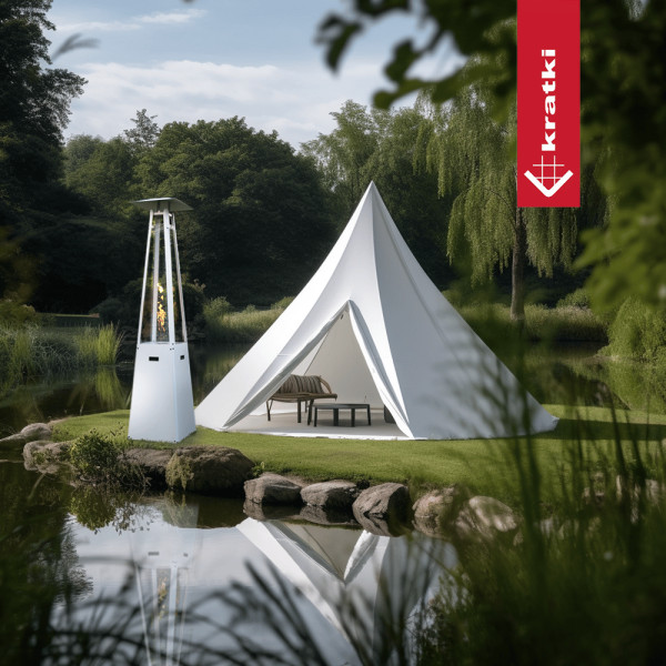 Ogrzewacz gazowy Umbrella stalowy biały 12 kW Zestaw