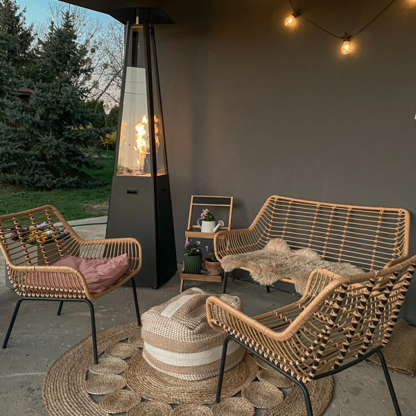 Ogrzewacz gazowy Umbrella stalowy czarny 12 kW Zestaw