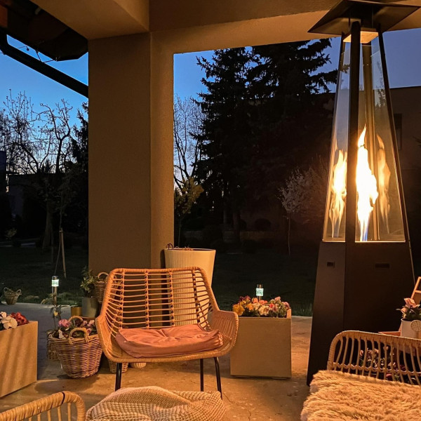 Ogrzewacz gazowy Umbrella stalowy czarny 12 kW Zestaw