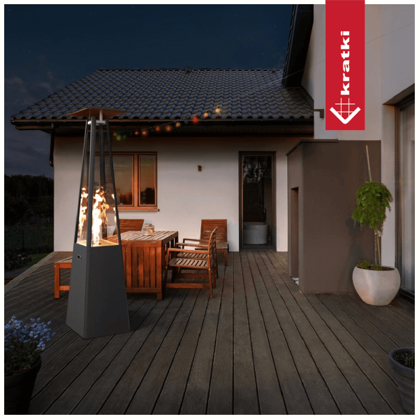 Ogrzewacz gazowy Umbrella stalowy czarny 12 kW Zestaw