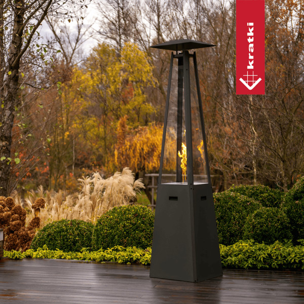 Ogrzewacz gazowy Umbrella stalowy czarny 12 kW Zestaw