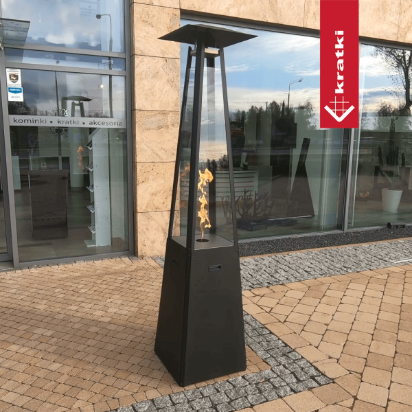 Ogrzewacz gazowy Umbrella stalowy czarny 12 kW Zestaw