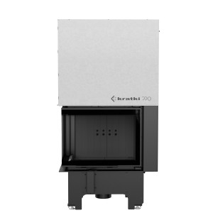 Kominek powietrzny stalowy KRATKI VNL 610/430 9 kW Ø 200 Gilotyna czarne wyłożenie