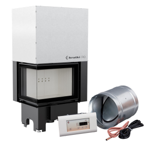 Inteligentny kominek powietrzny KRATKI VNL 610/430 9 kW Ø 200 Gilotyna MSK