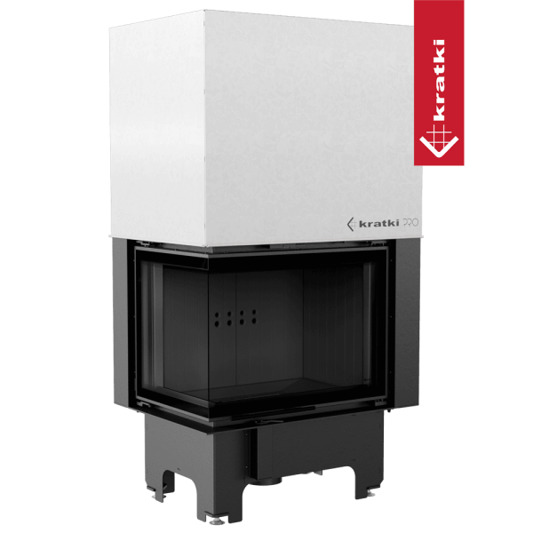 Kominek powietrzny stalowy KRATKI VNL 700/480 12 kW Ø 200 Gilotyna czarne wyłożenie