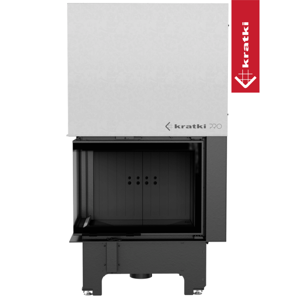 Kominek powietrzny stalowy KRATKI VNL 700/480 12 kW Ø 200 Gilotyna czarne wyłożenie