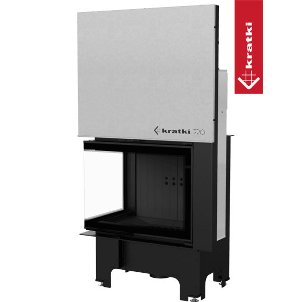 Kominek powietrzny stalowy KRATKI VNL 700/480 12 kW Ø 200 Gilotyna czarne wyłożenie