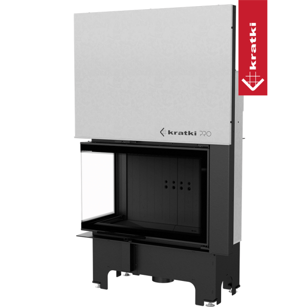 Kominek powietrzny stalowy KRATKI VNL 810/410 14 kW Ø 200 Gilotyna czarne wyłożenie