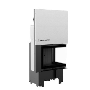 Kominek powietrzny stalowy KRATKI VNP 610/430 9 kW Ø 200 Gilotyna czarne wyłożenie