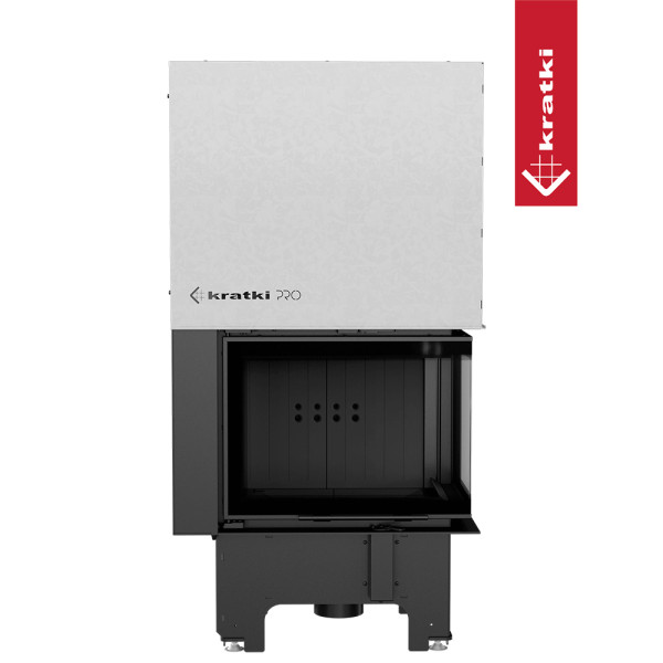 Kominek powietrzny stalowy KRATKI VNP 610/430 9 kW Ø 200 Gilotyna czarne wyłożenie